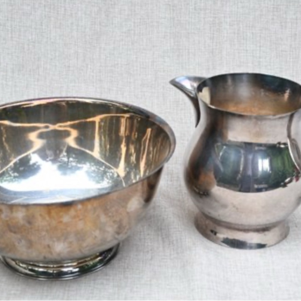 Silver Bowl and Pitcher Set